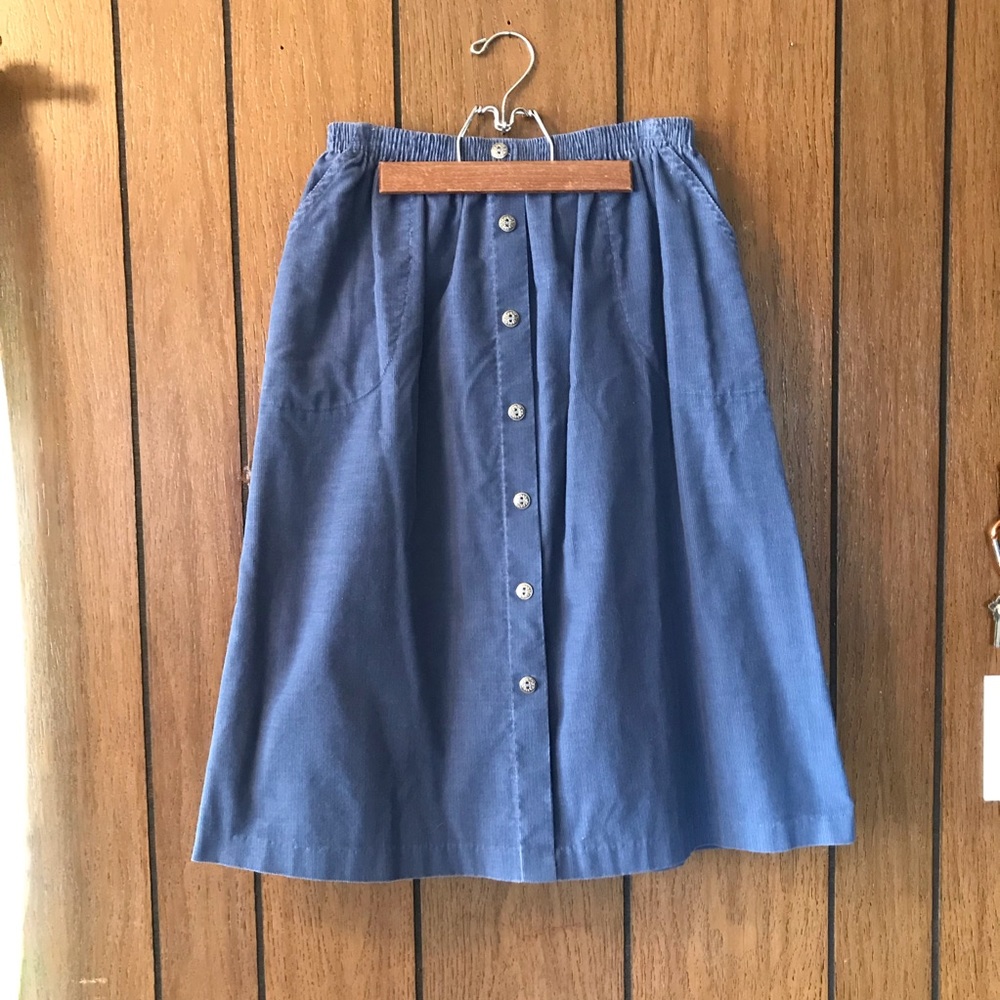 Vintage Corduroy Skirt Blue L